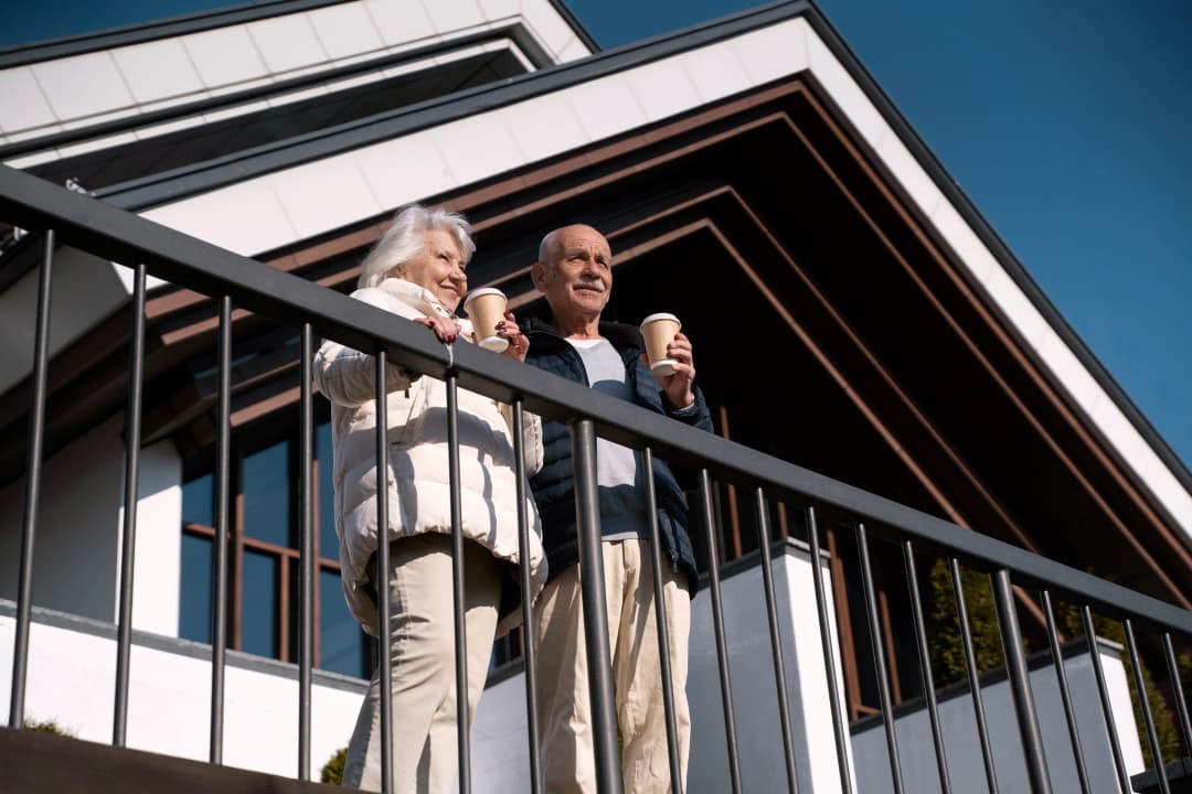 old couple in a balcony